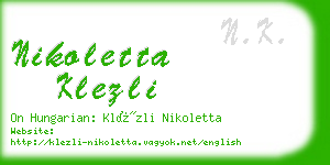 nikoletta klezli business card